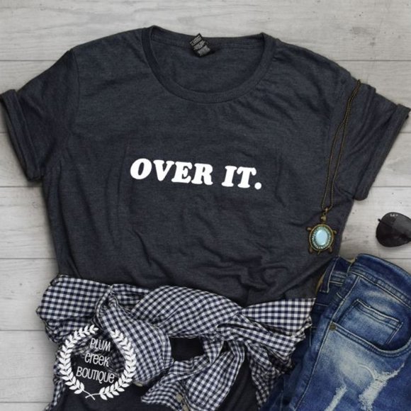 Plum Creek Boutique Tops - Over It Womens Tshirt Short Sleeve Round Neck NWT